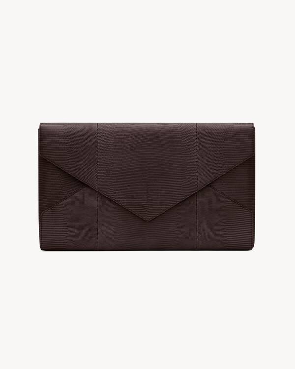 LETTER large pouch in lizard