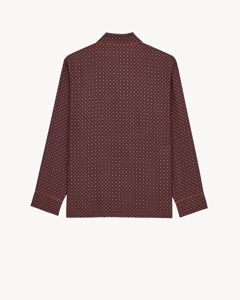 pajama-style shirt in hexagon silk twill