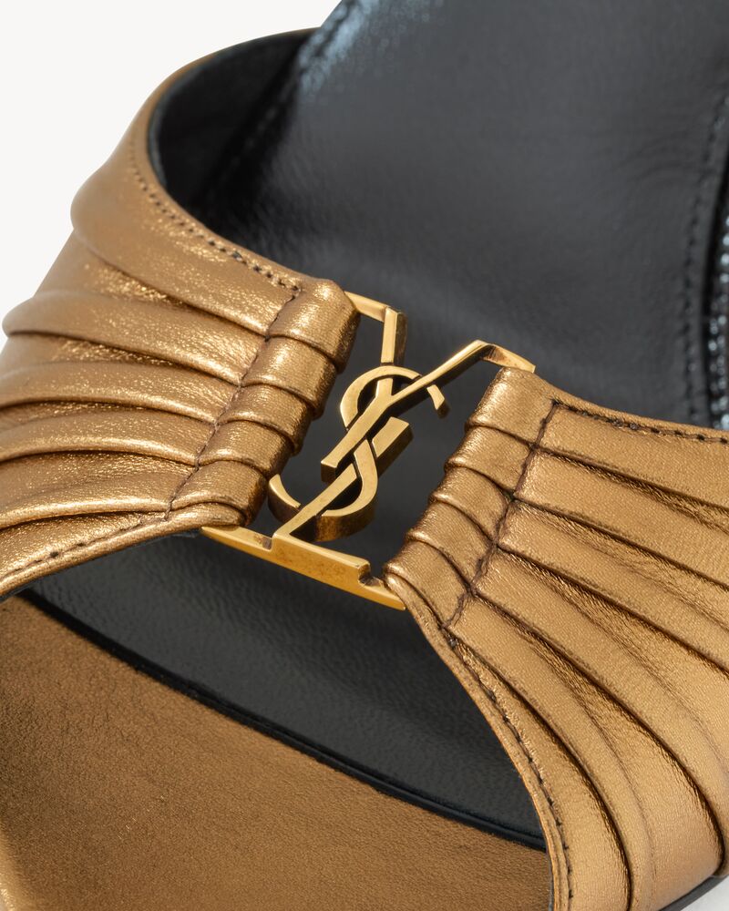 BABYLONE mules in metallic leather