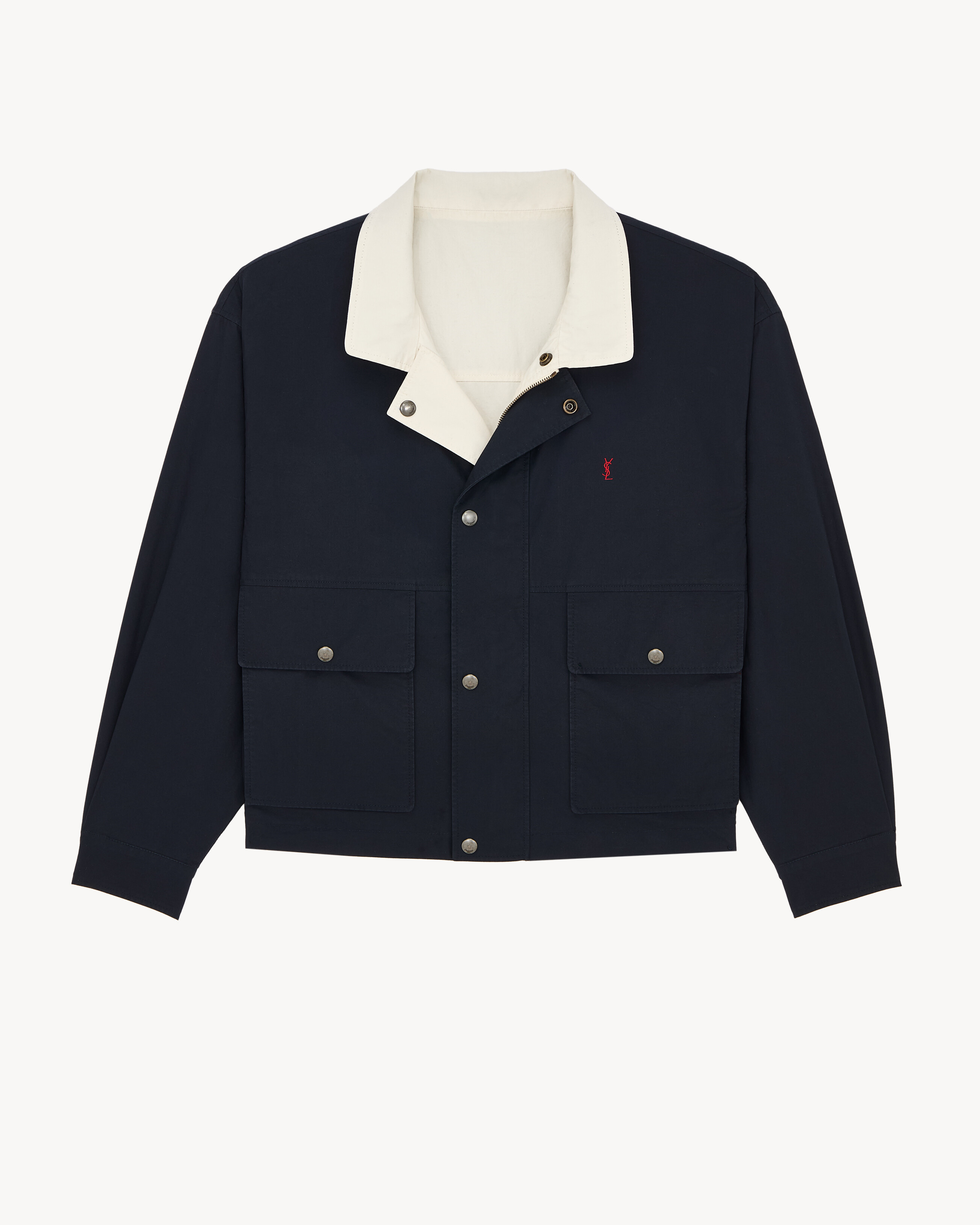 CASSANDRE reversible jacket in brushed cotton canvas