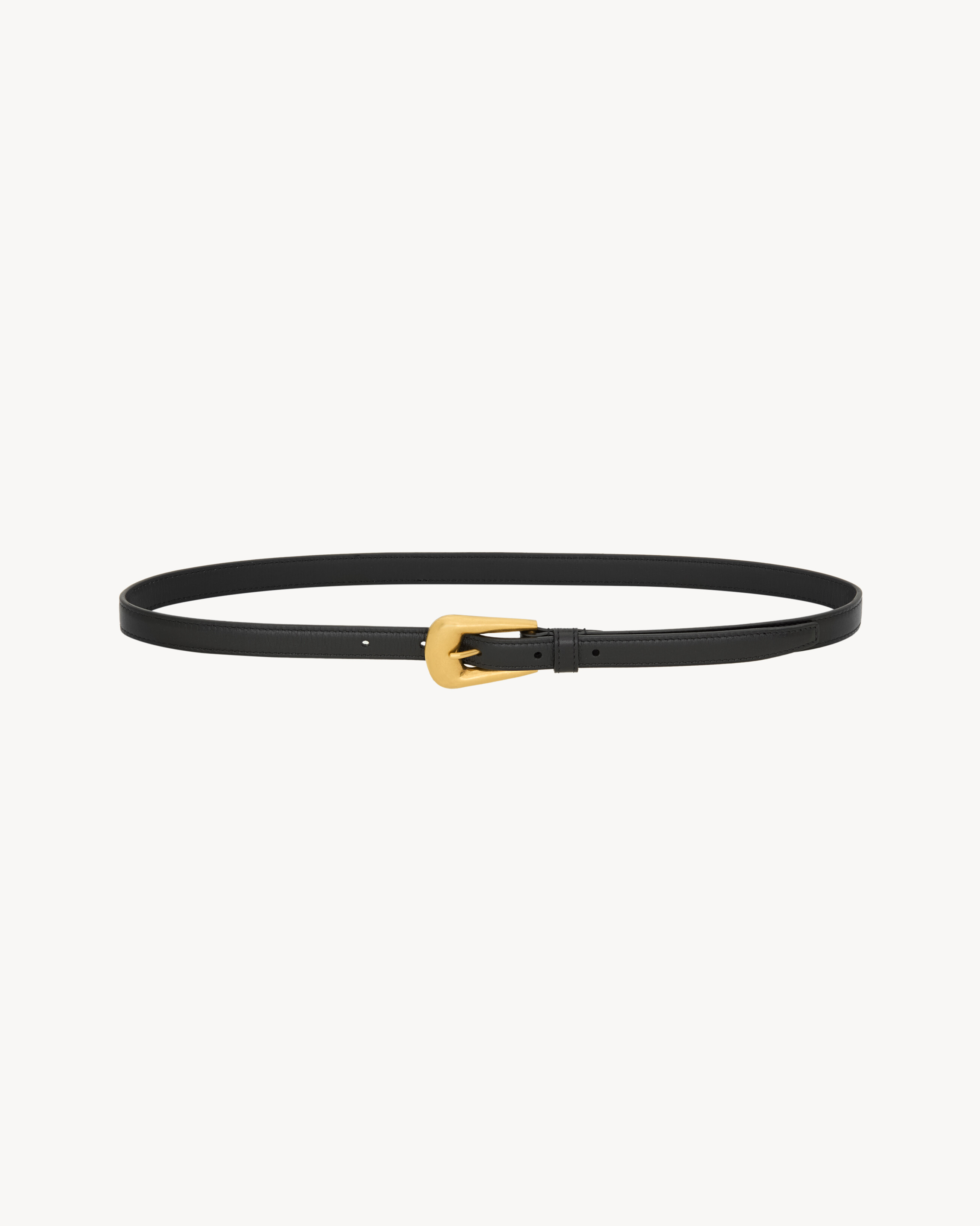 FOLK buckle thin belt in smooth leather