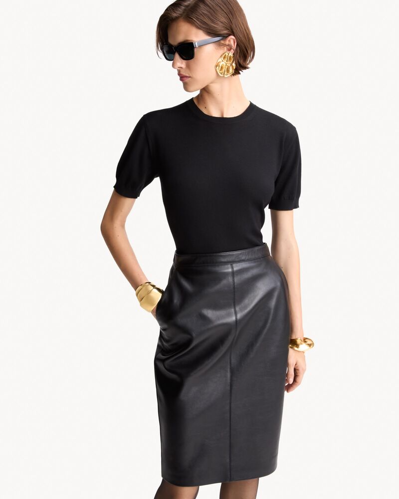 CASSANDRE pencil skirt in lambskin