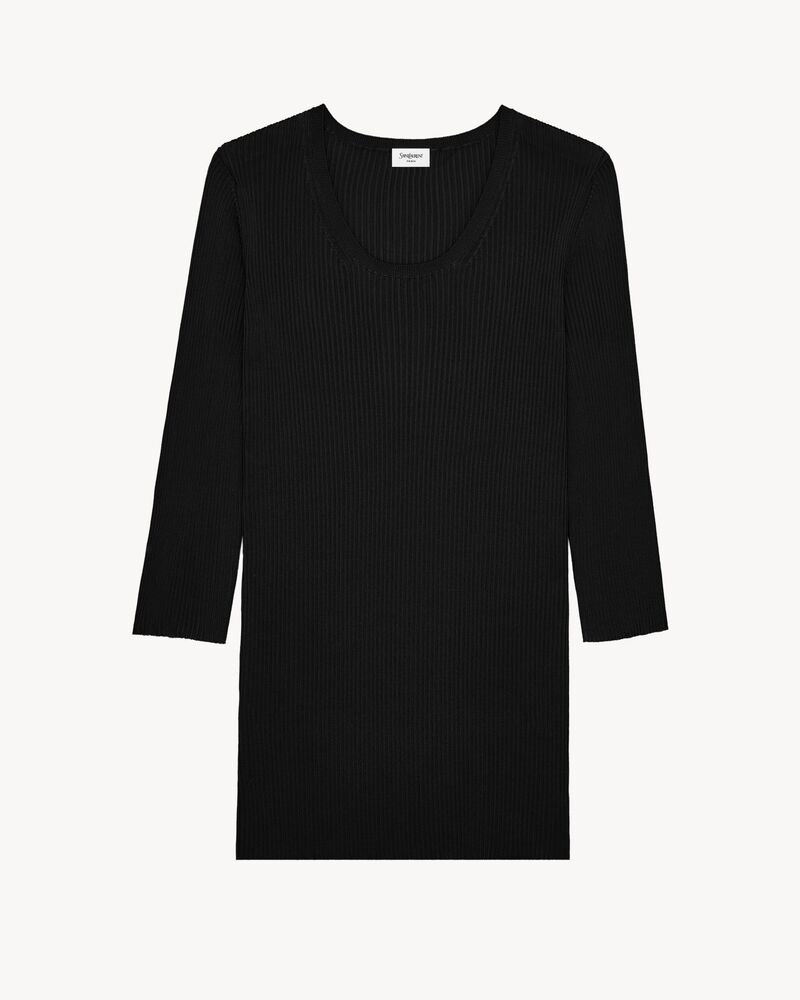 long sweater in ribbed knit