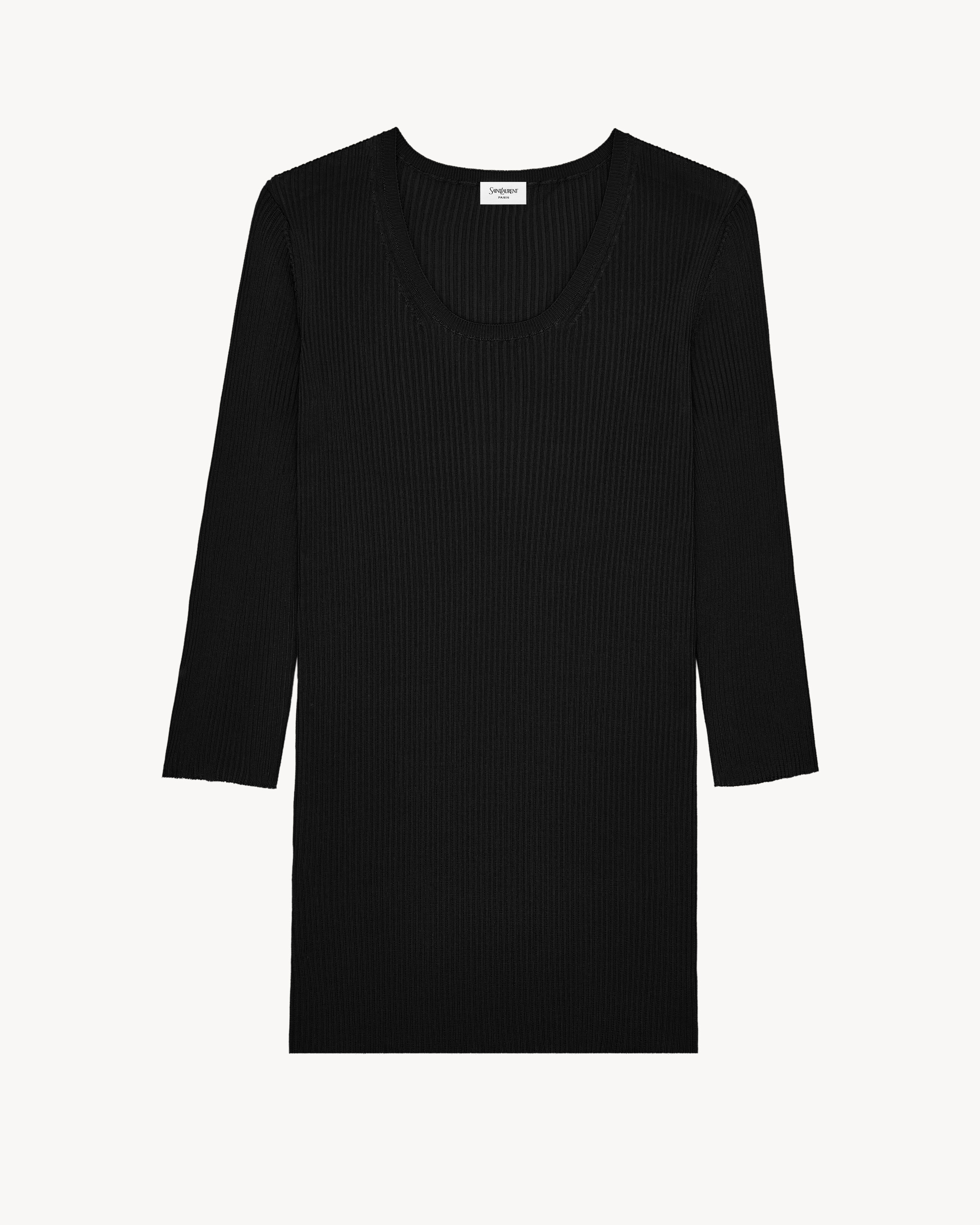 long sweater in ribbed knit