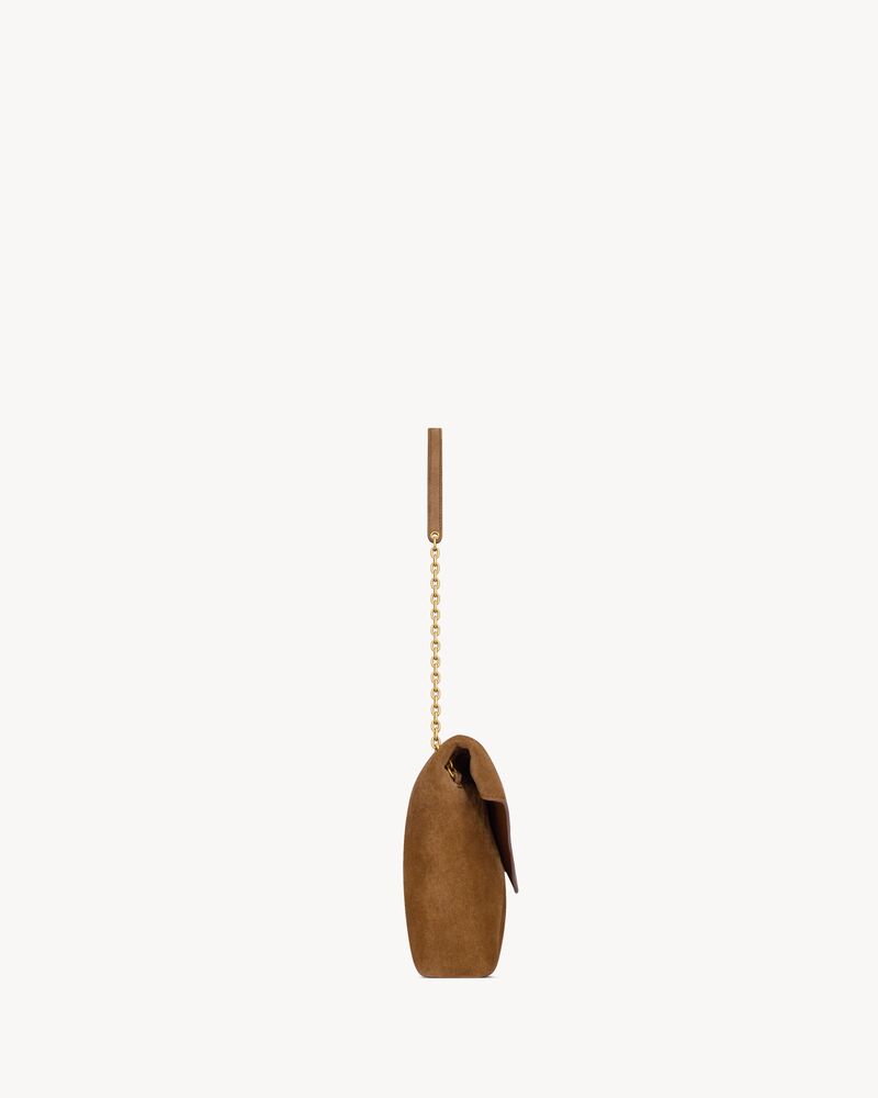 CASSANDRE large pouch on chain in suede