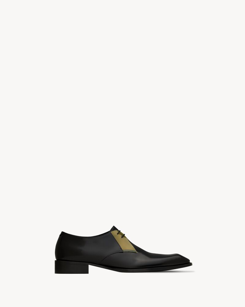 NICO derbies in glazed leather and TPU