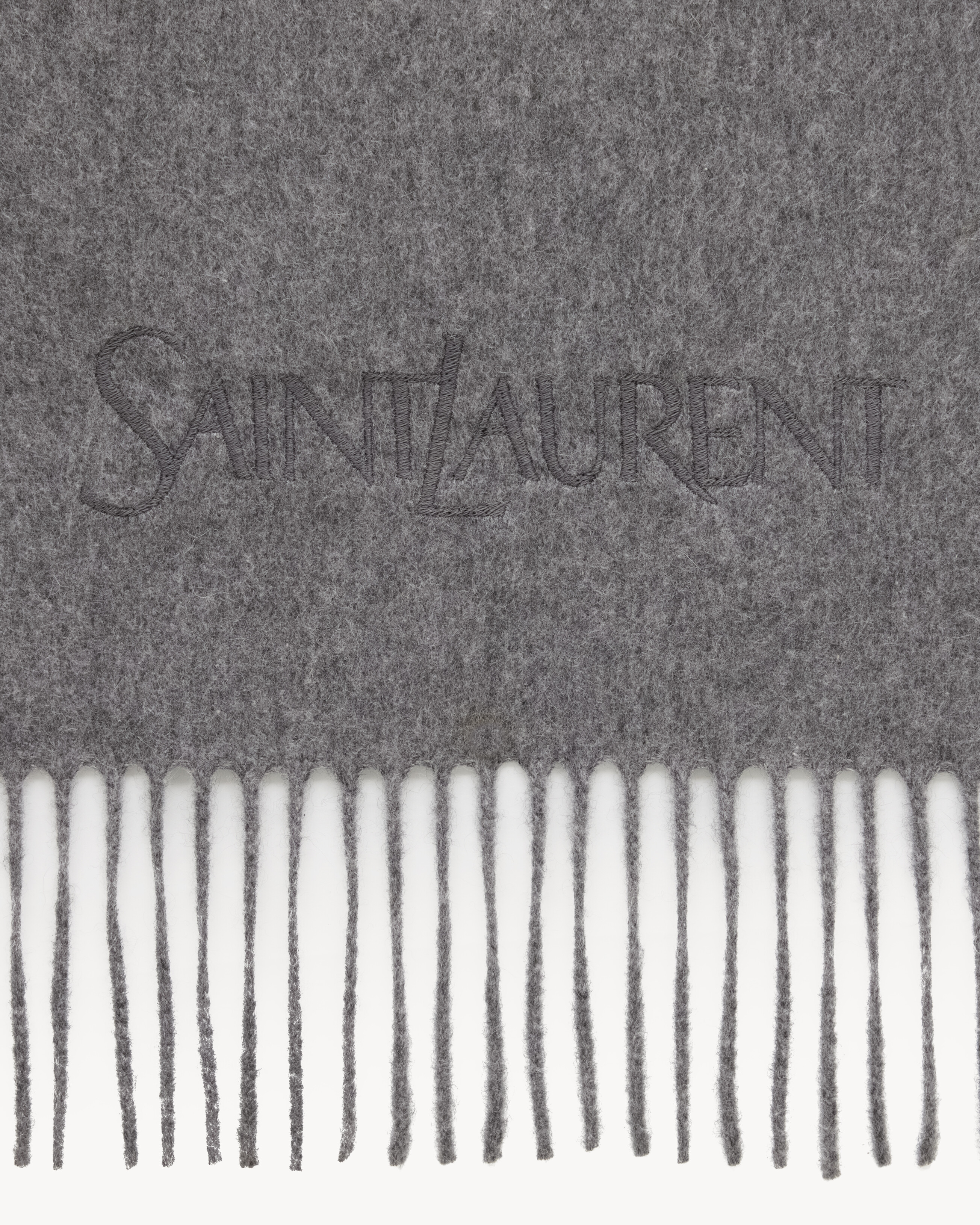 SAINT LAURENT emboidered scarf in cashmere jacquard