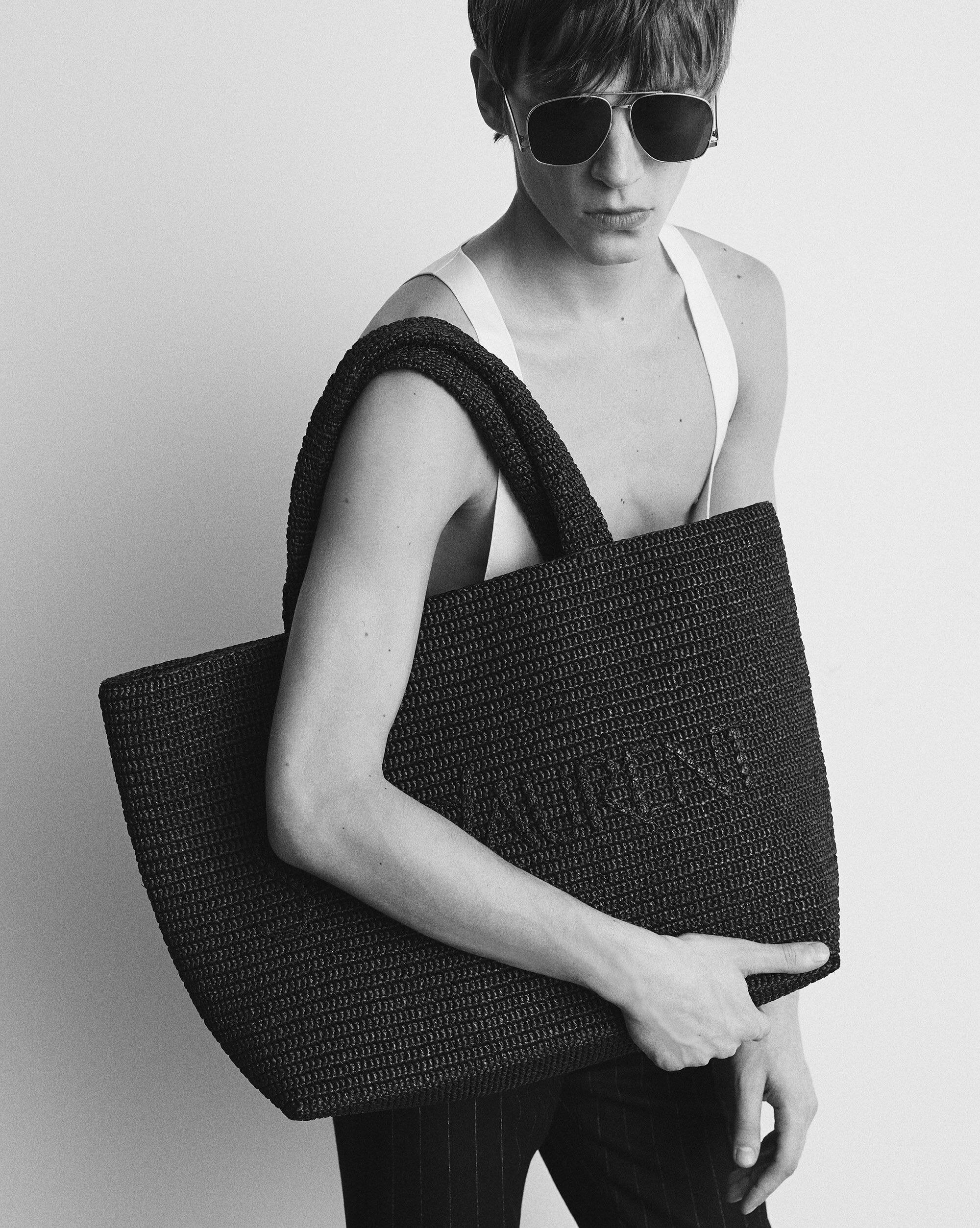 SAINT LAURENT TOTE IN RAFFIA