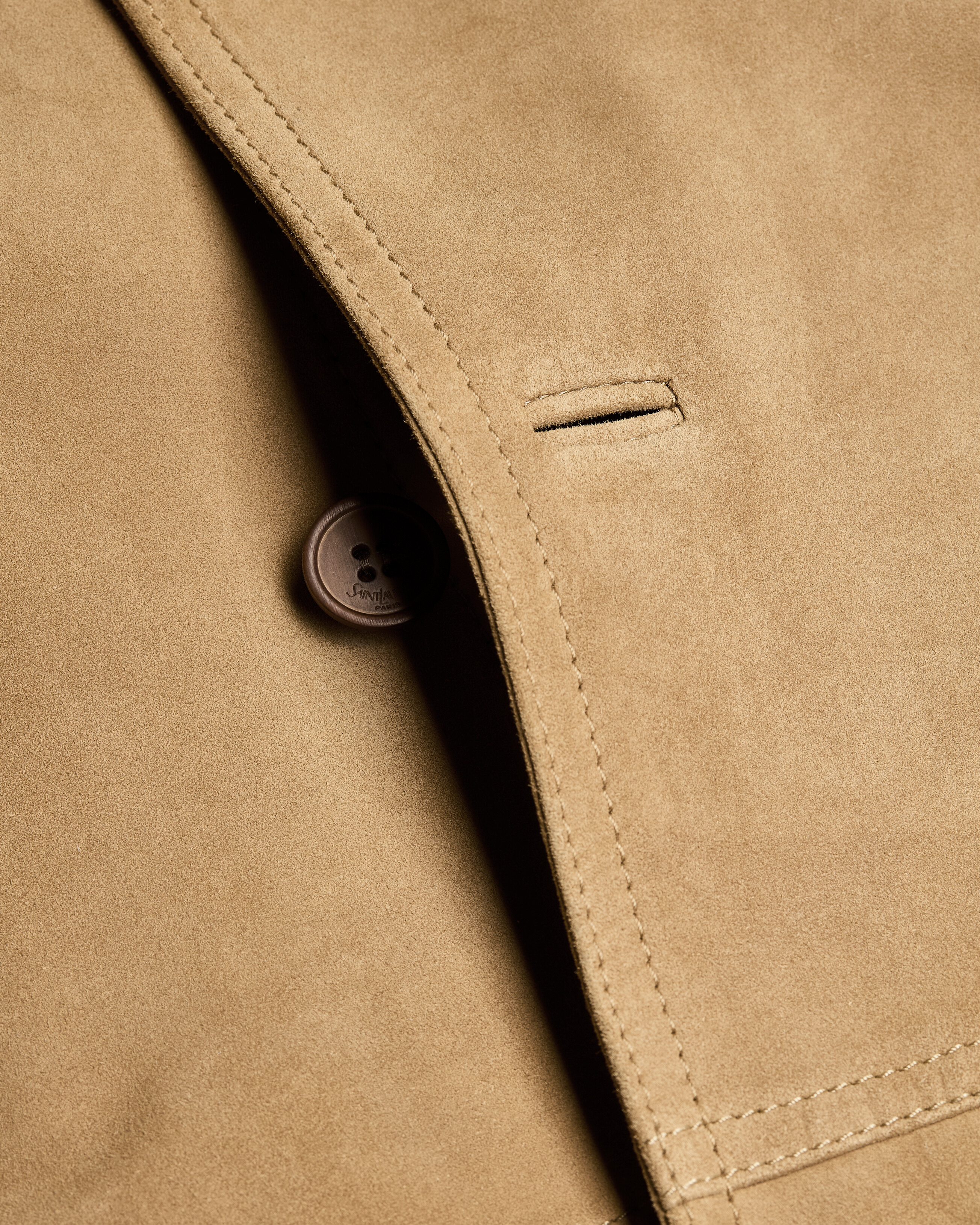 belted coat in suede