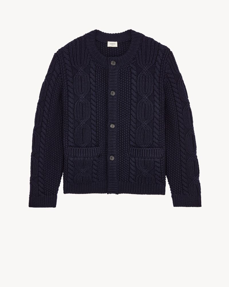 cable-knit cardigan in wool