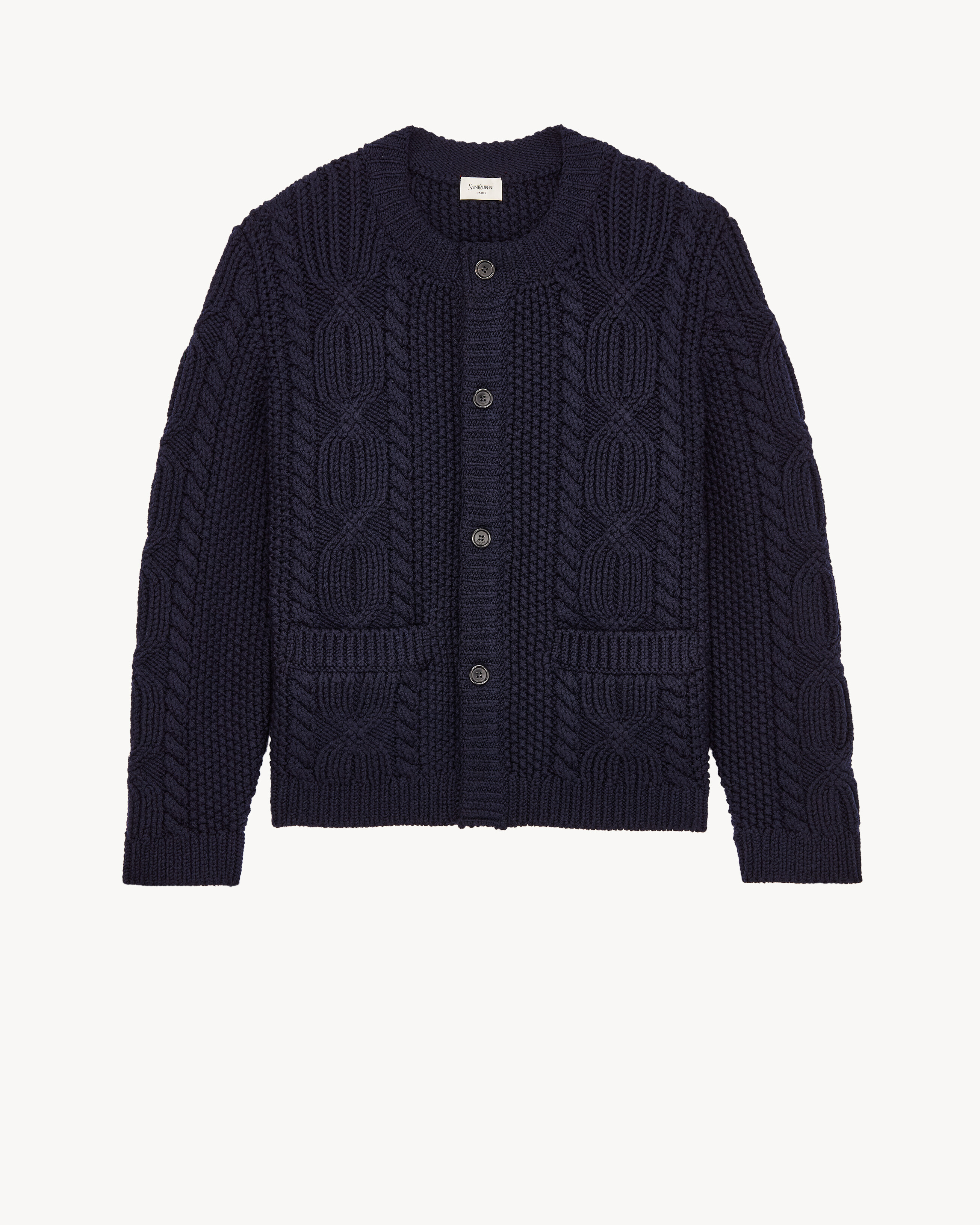 cable-knit cardigan in wool