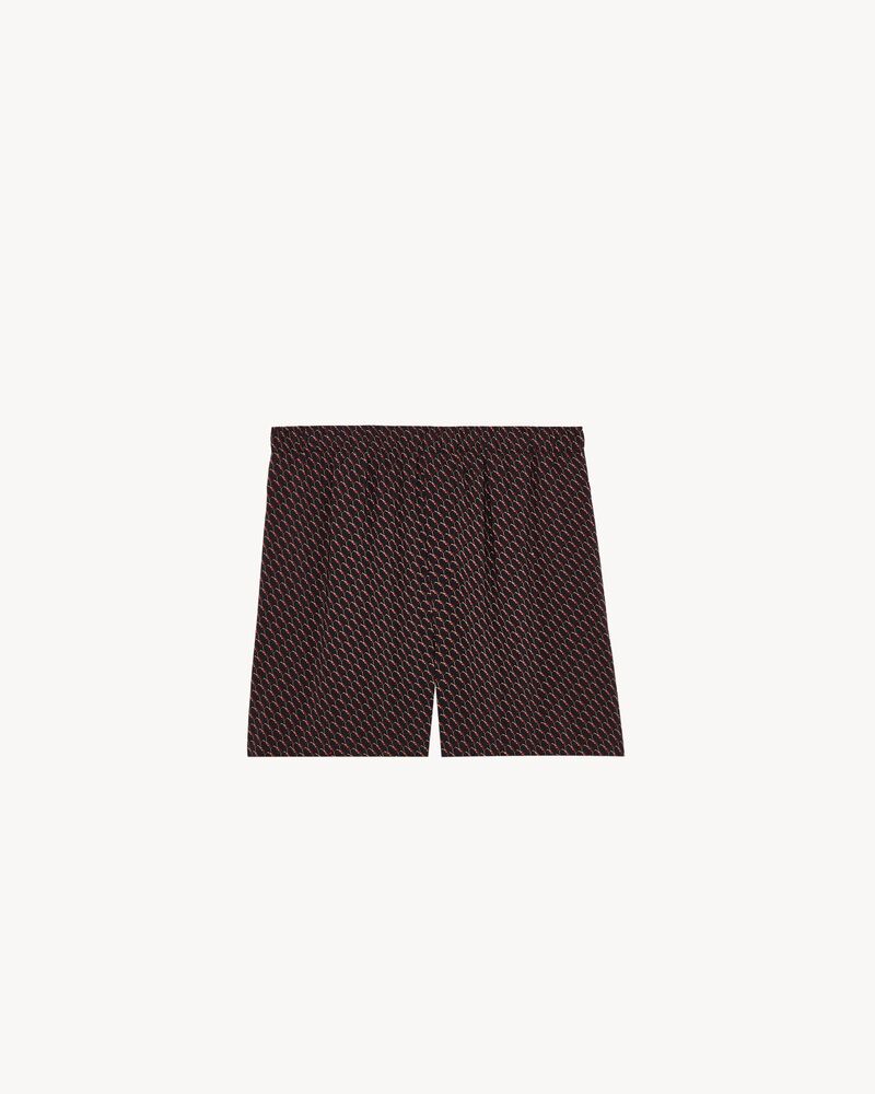 shorts in silk with cassandre all over
