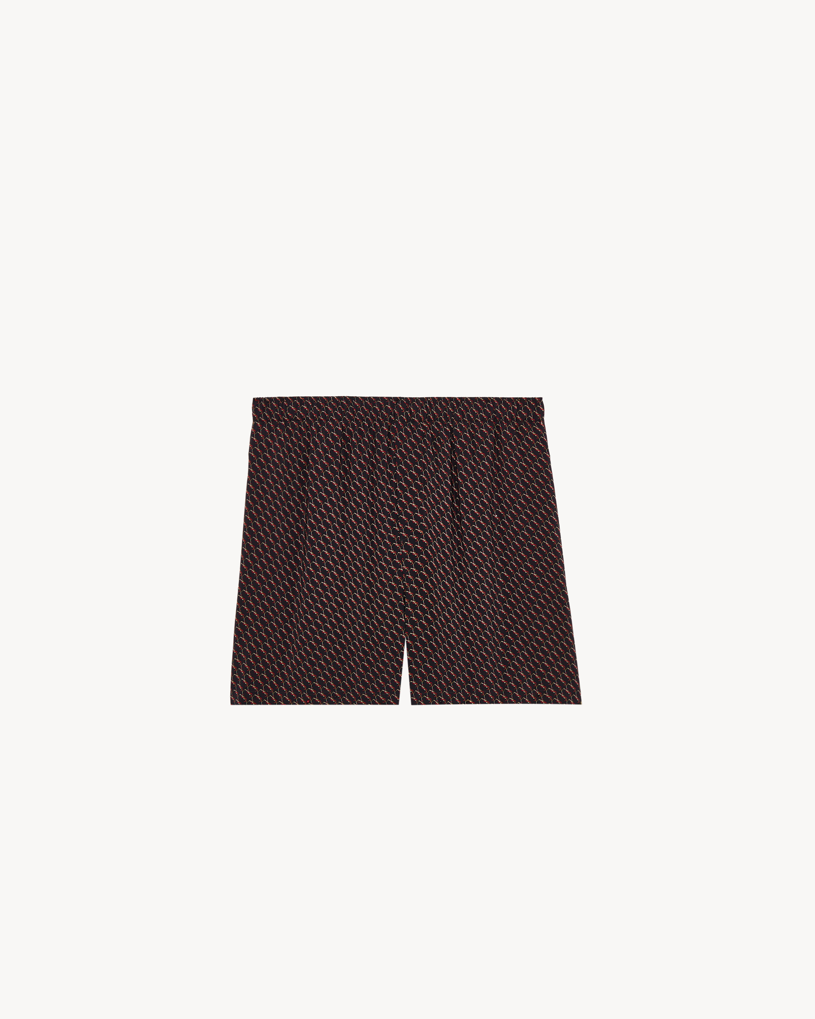shorts in silk with cassandre all over