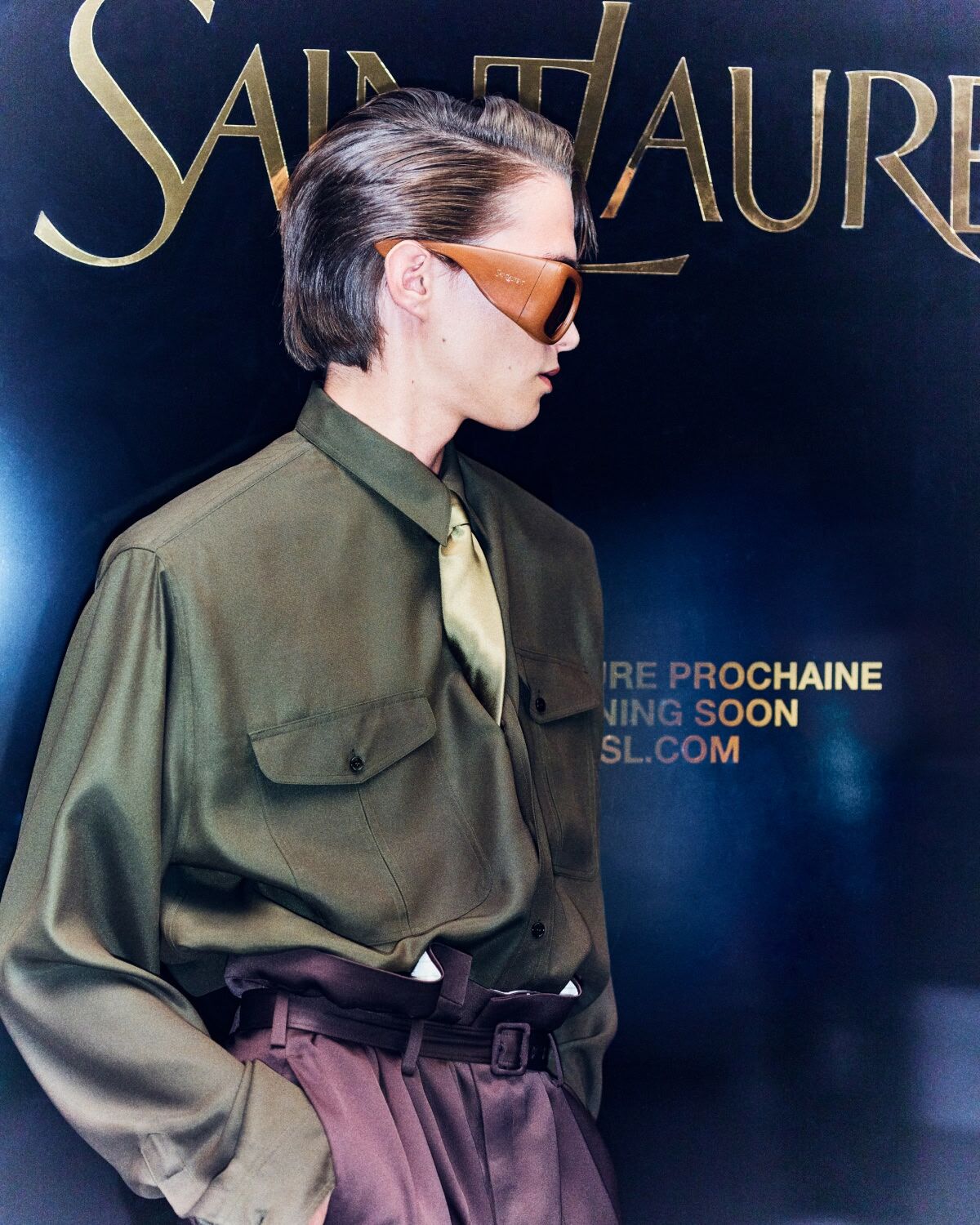 shirt in silk satin-back crepe