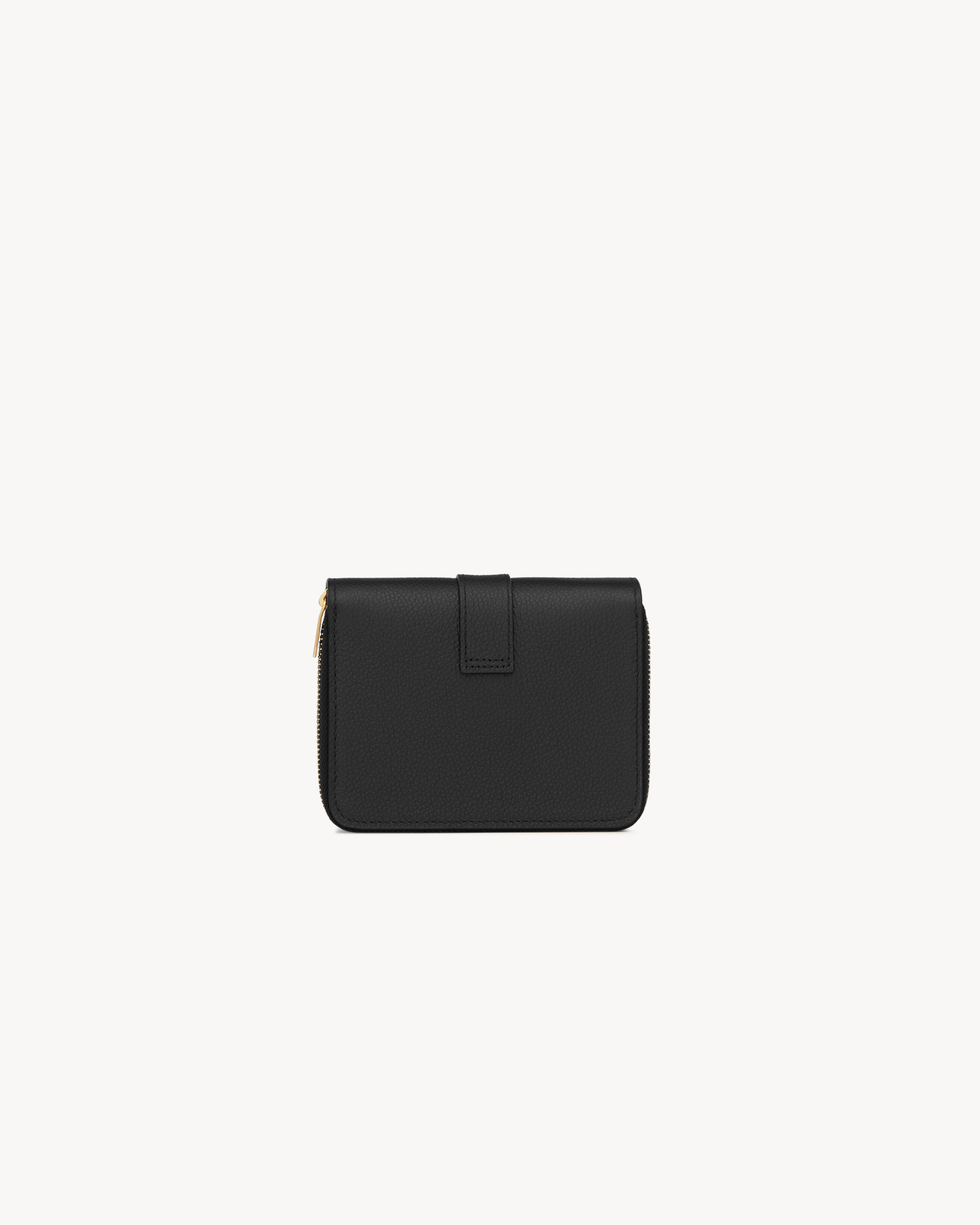 ラージジップウォレット “YSL ライン”（グレインレザー） ブラック