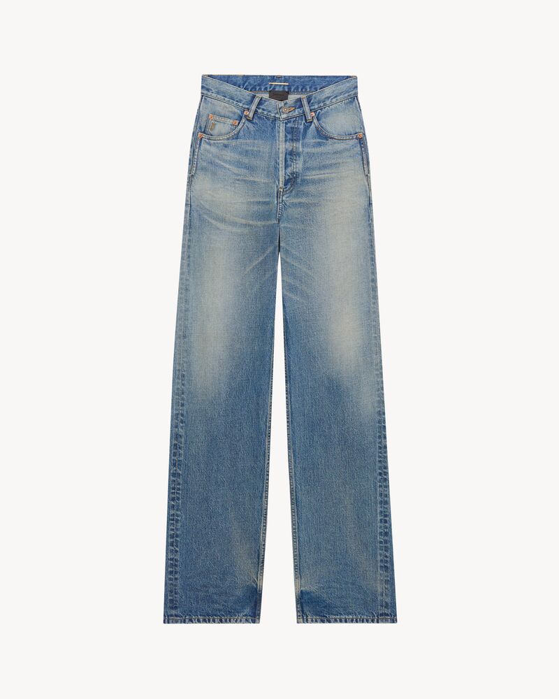 CASSANDRE V-waist long baggy jeans