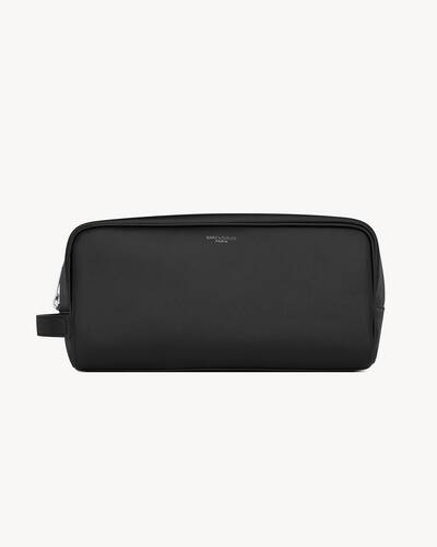 SAINT LAURENT PARIS Grooming case in grain de poudre leather in