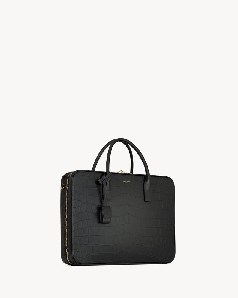 SAC DE JOUR large slim sac bauletto en alligator