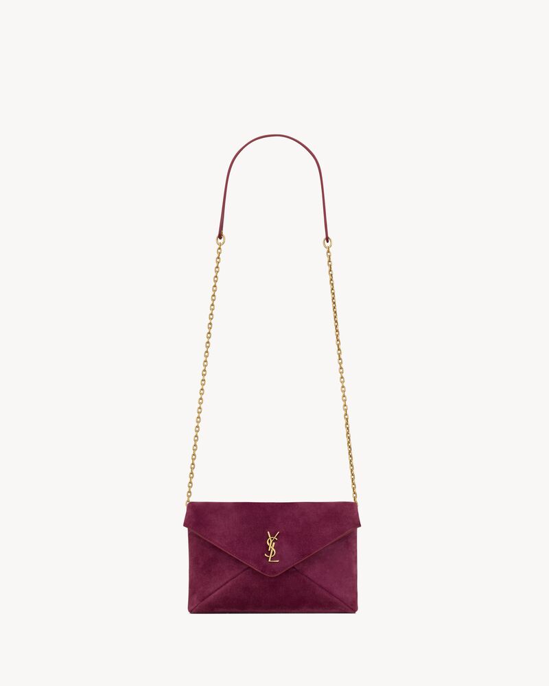 CASSANDRE small chain pouch in suede