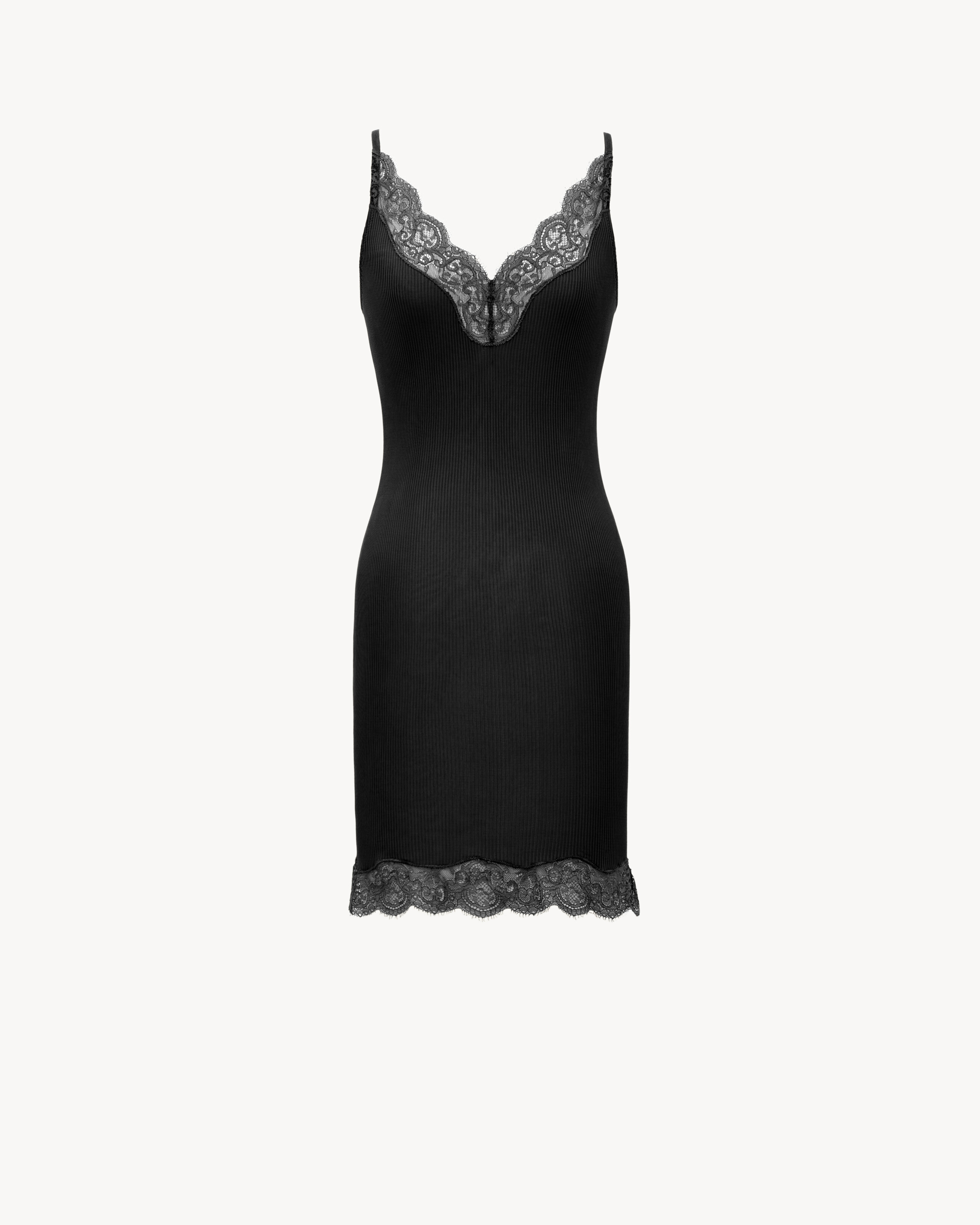 laced slip dress in silk jersey
