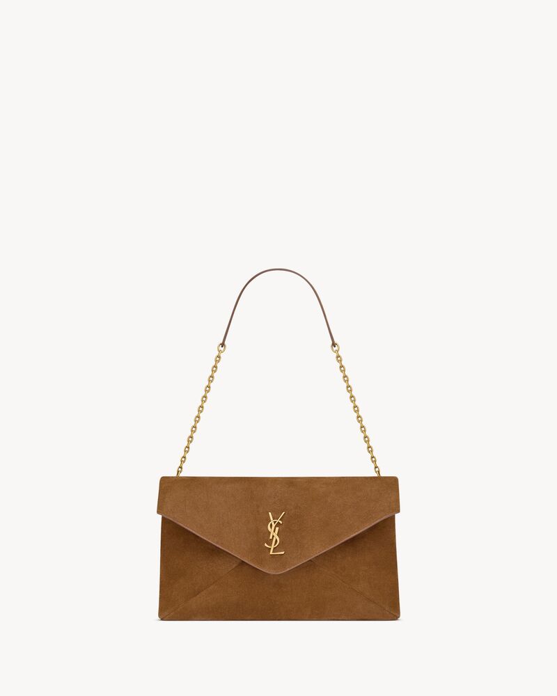 CASSANDRE large pouch on chain in suede