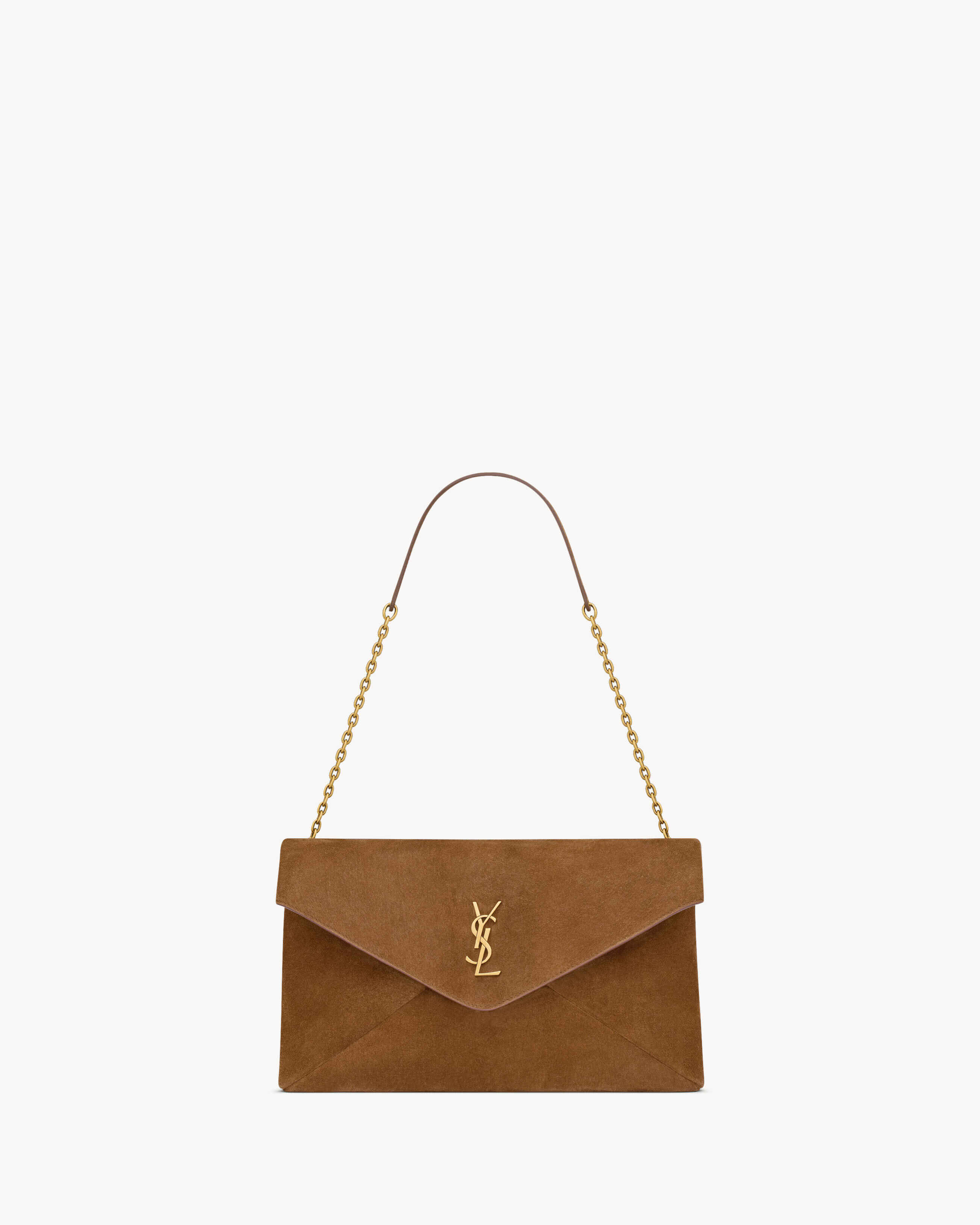 CASSANDRE large pouch on chain in suede