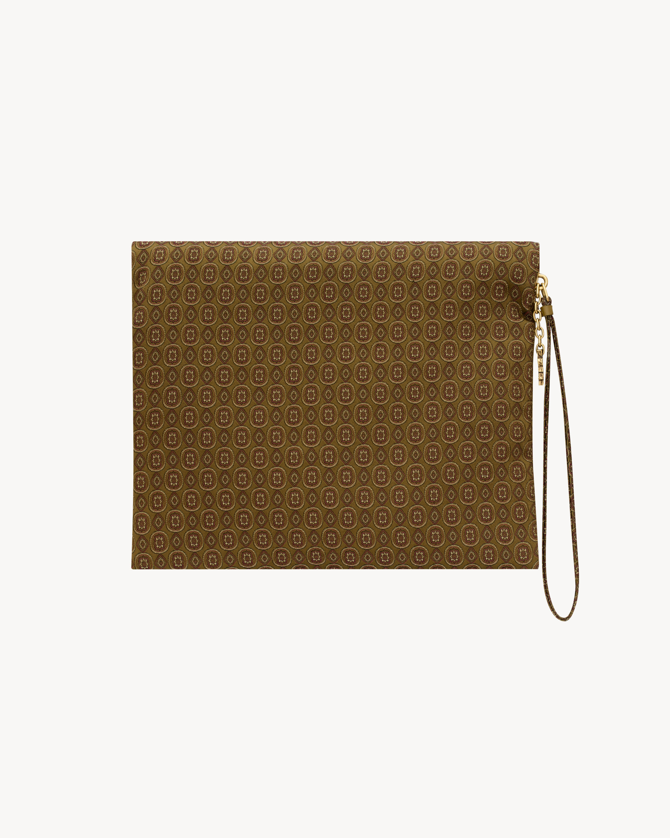 SAINT LAURENT PARIS large folded pouch in silk jacquard