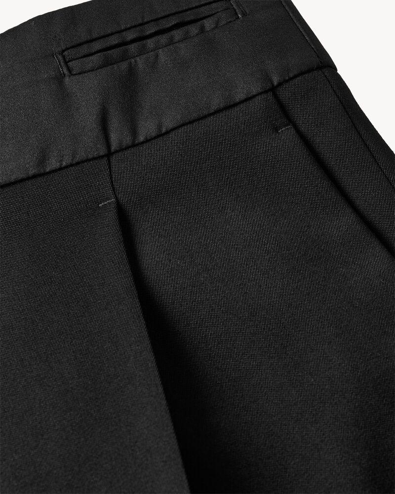 wide-leg tuxedo pants in grain de poudre
