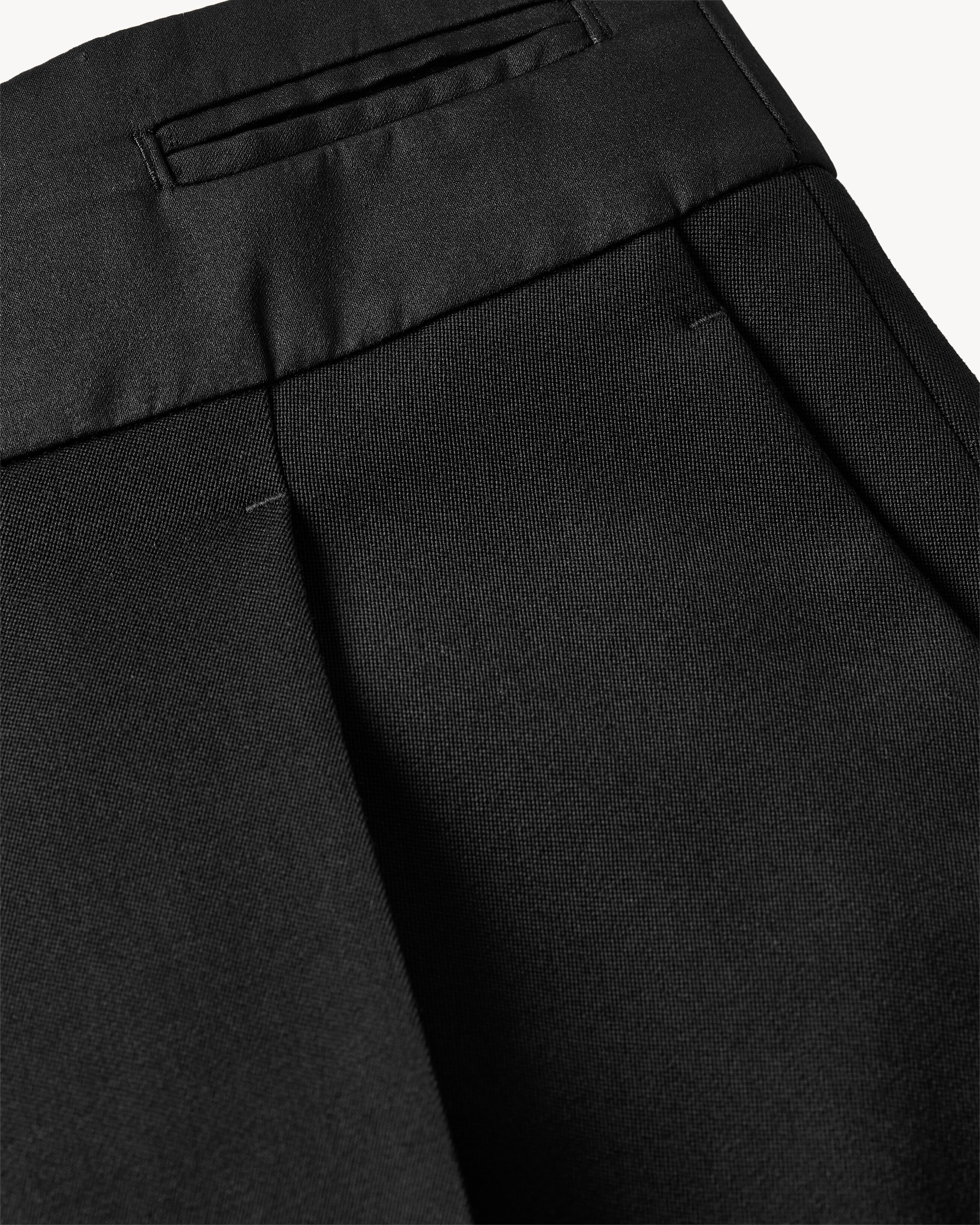 wide-leg tuxedo pants in grain de poudre