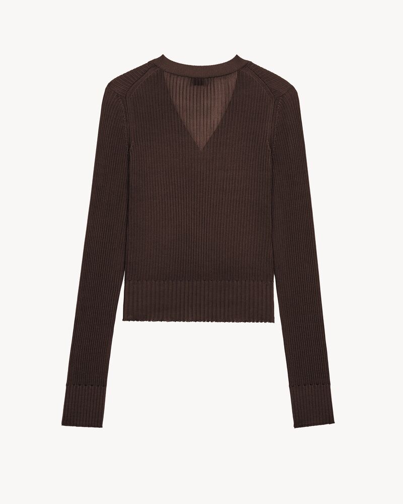 cardigan in ribbed knit