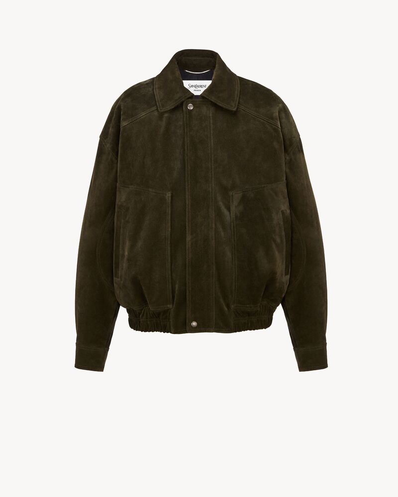 bomber jacket in vintage split leather