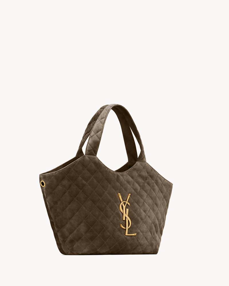 ICARE medium in quilted suede in Brown | Saint Laurent | YSL US
