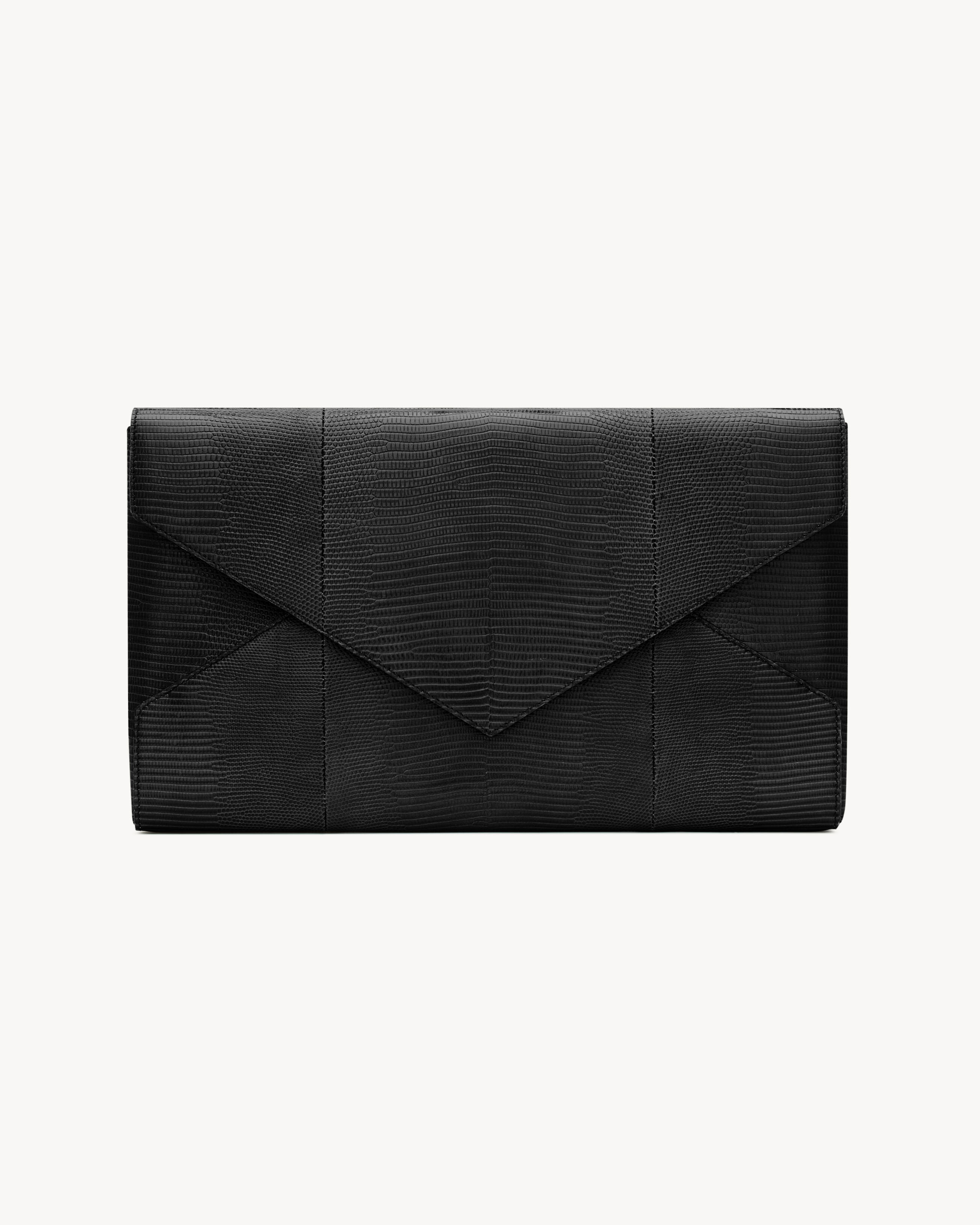 LETTER large pouch in lizard