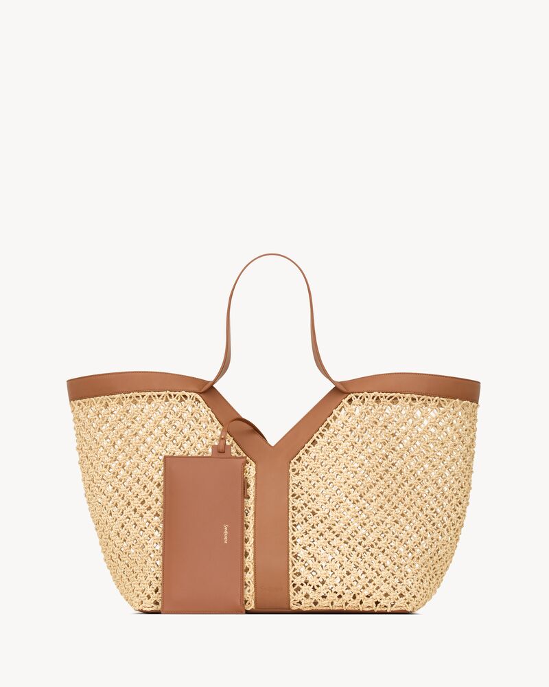 Y tote in raffia