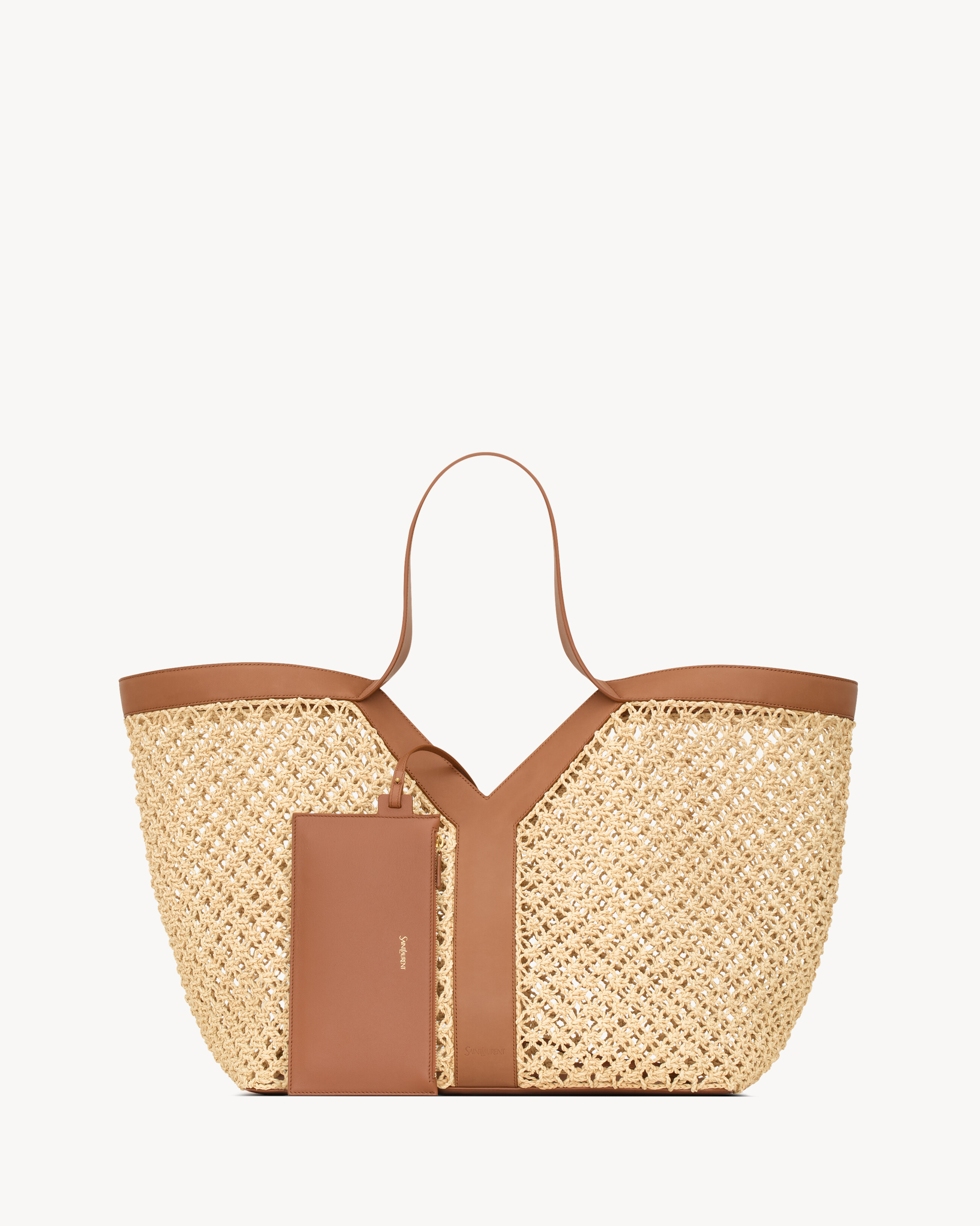 Y tote in raffia