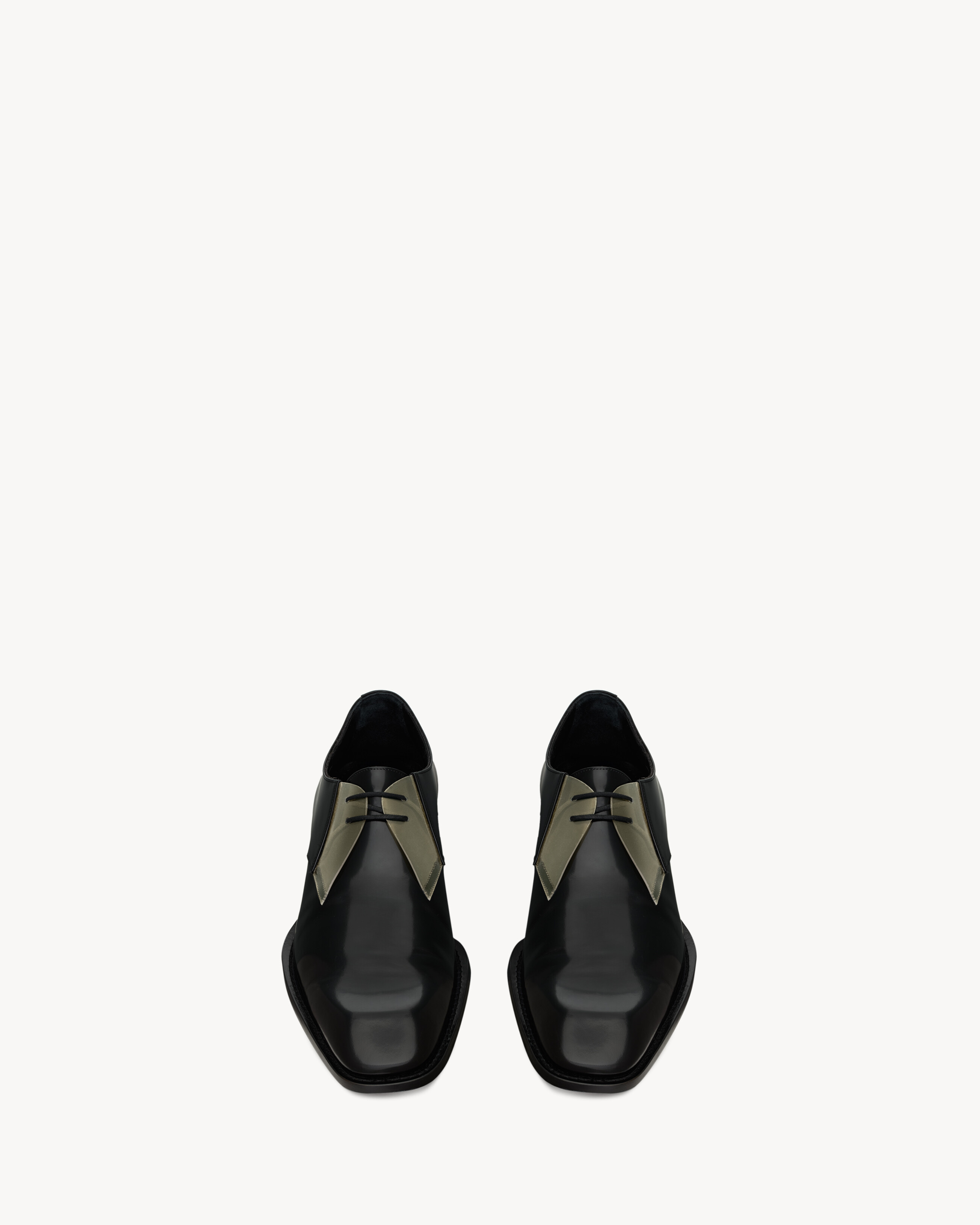 NICO derbies in glazed leather and TPU