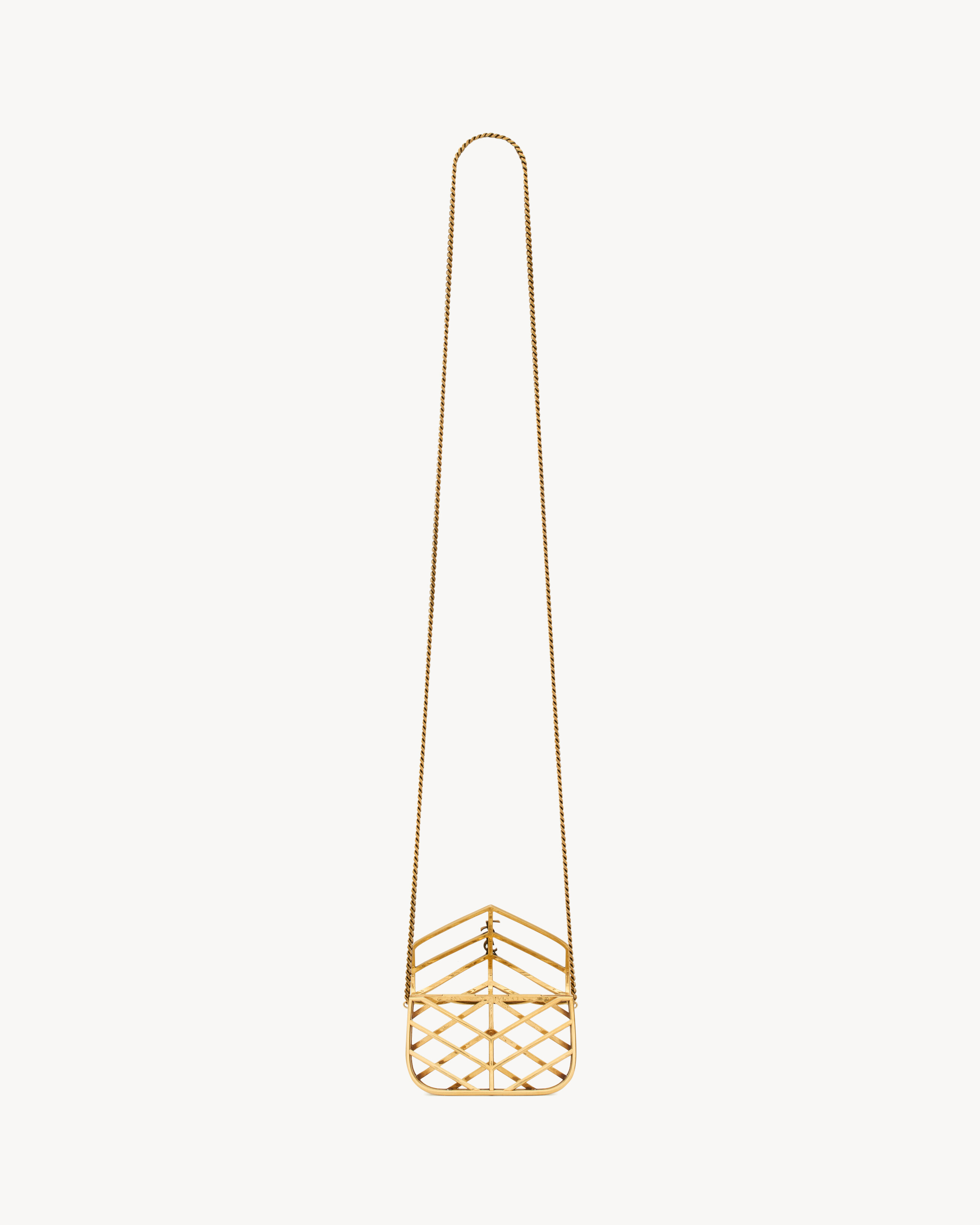 LOULOU micro minaudière in metal and lizard