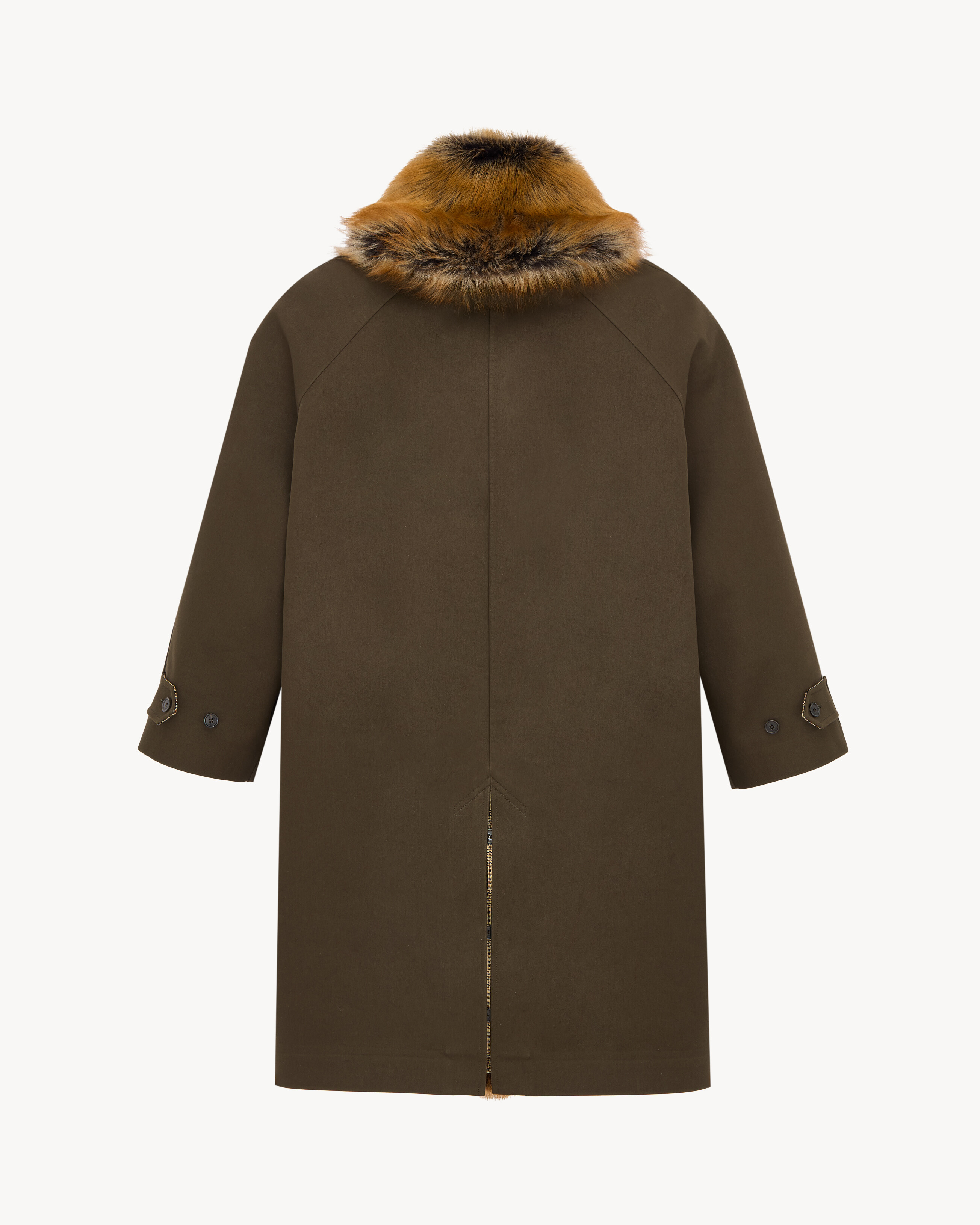 coat in canvas and shearling