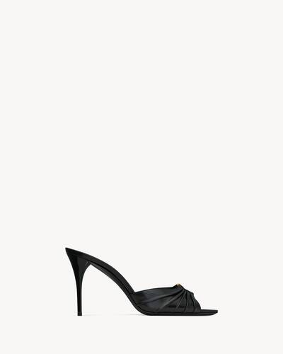 YSL イヴ・サンローラン BABYLONE mules in smooth leather in Black | Saint Laurent | YSL US