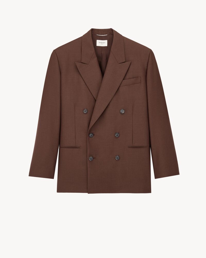 jacket in wool and mohair canvas