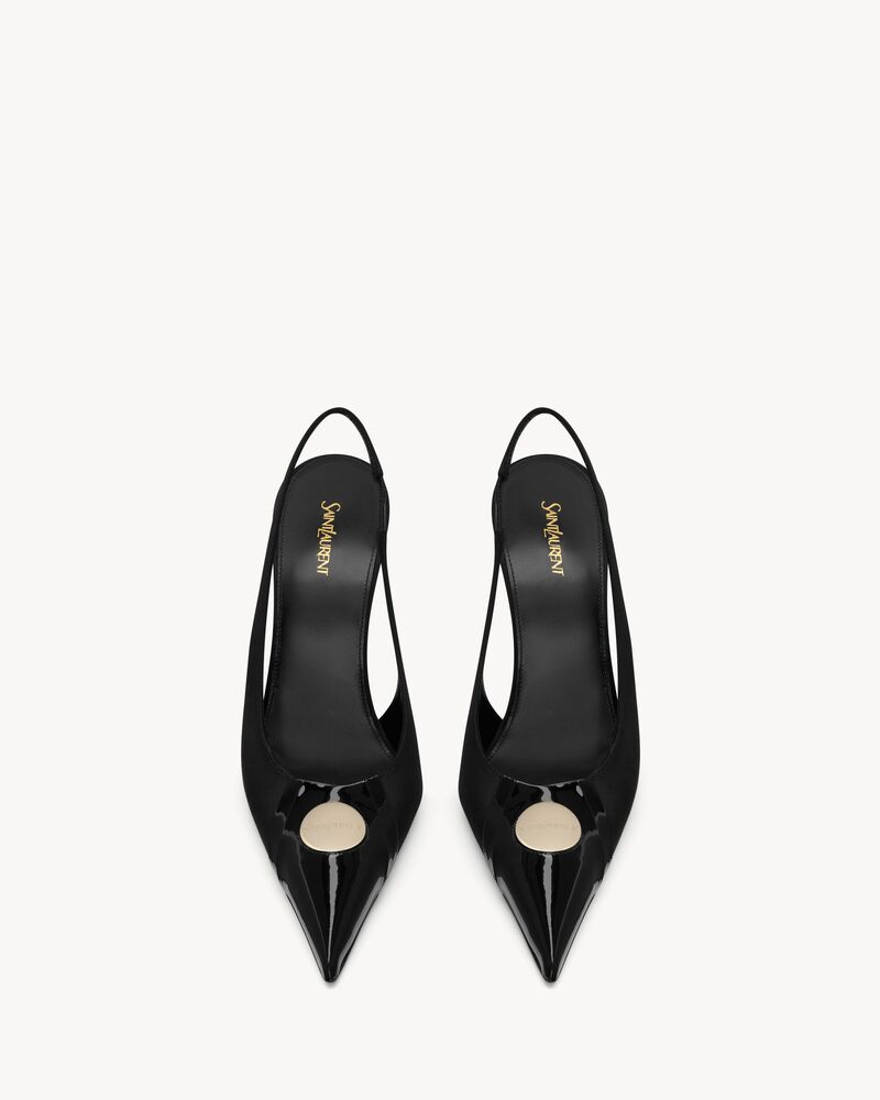 LOUIS slingback pumps in patent leather and satin