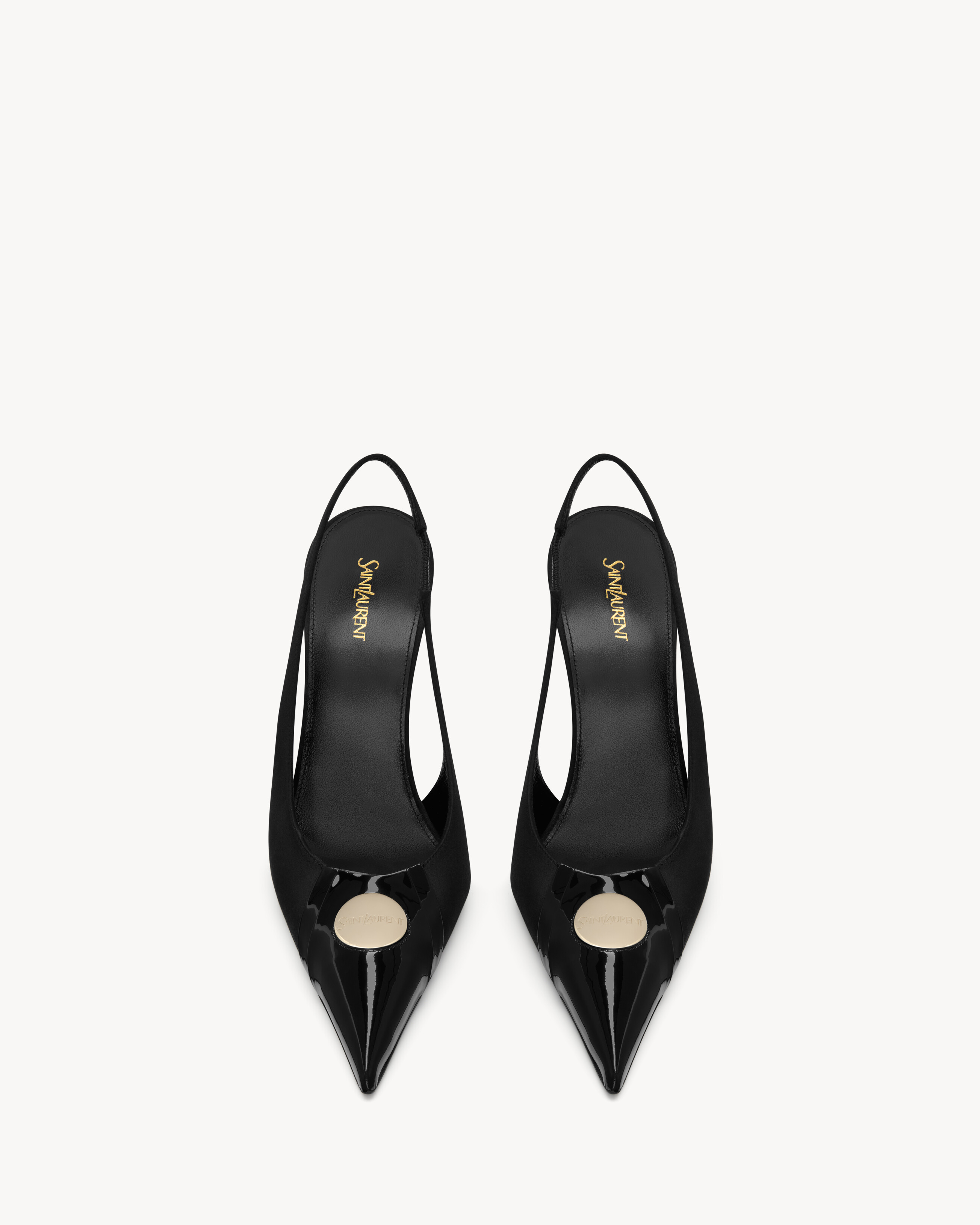 LOUIS slingback pumps in patent leather and satin
