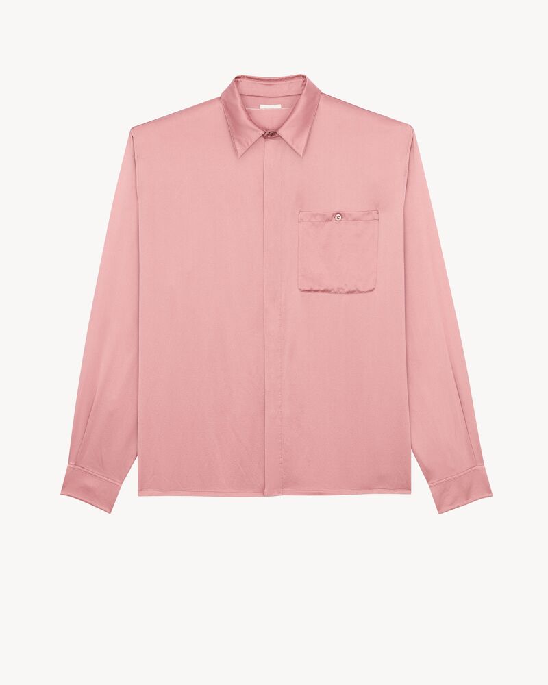 shirt in silk satin-back crepe