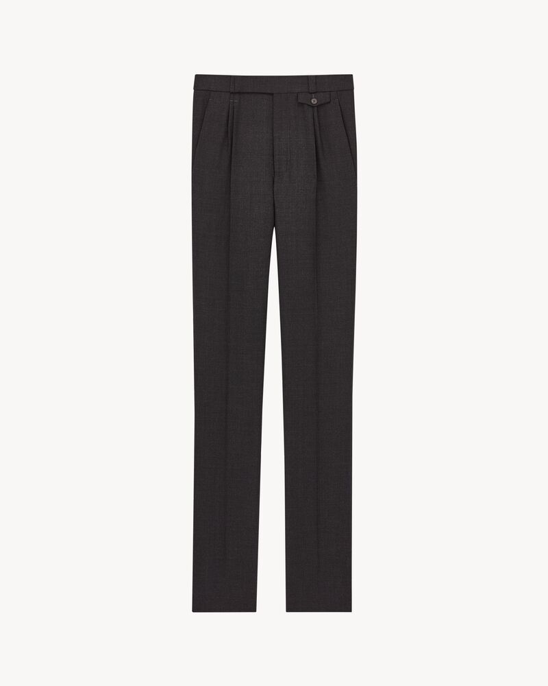 Pantalones entallados de gabardina de lana afieltrada