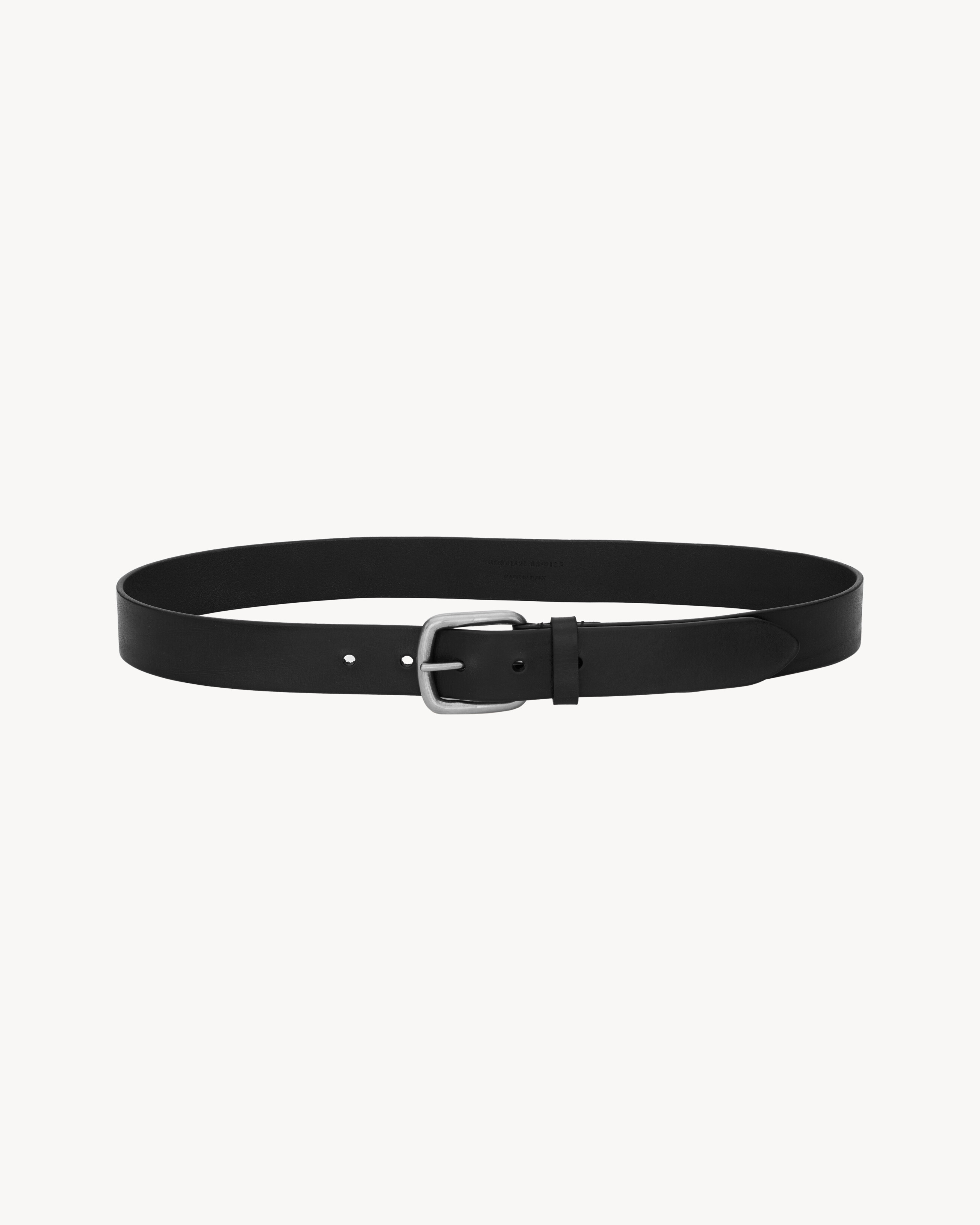 rectangular buckle belt in leather