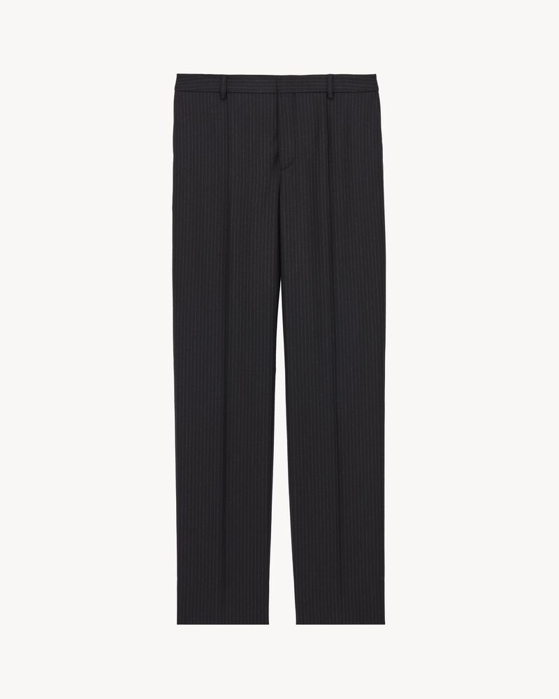 slim-fit pants in chalk-stripe wool
