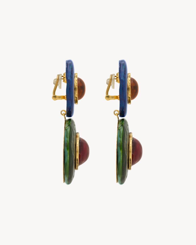 cabochon drop earrings in ceramic