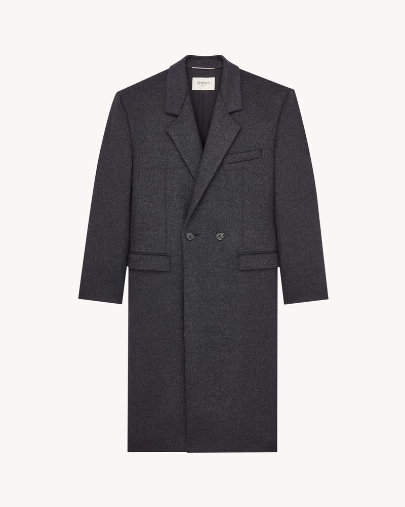 80's coat in double-face brushed wool felt