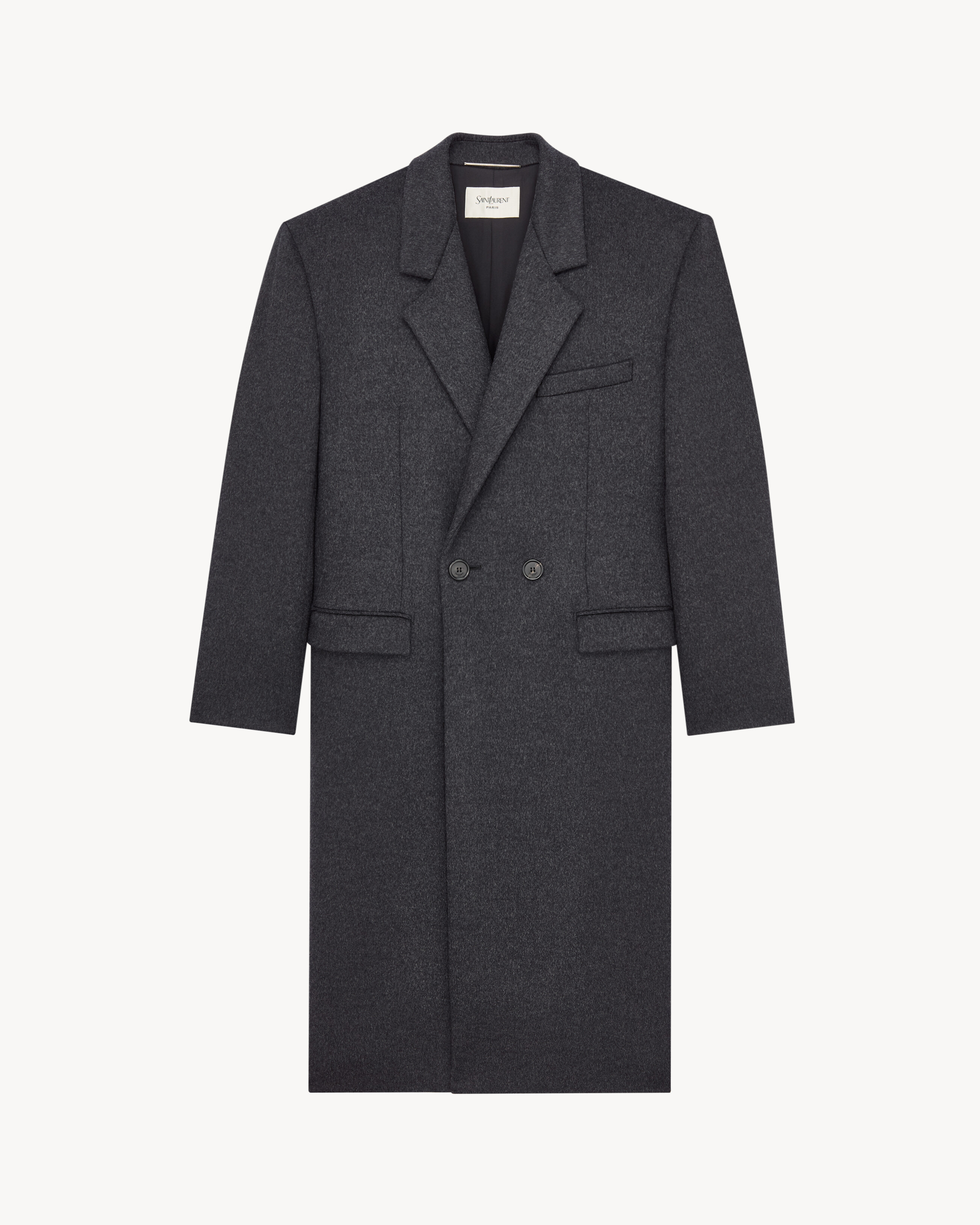 80's coat in double-face brushed wool felt