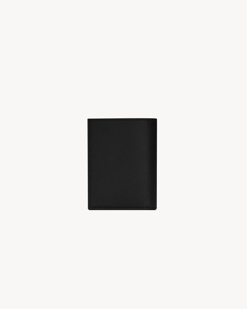 SAINT LAURENT PARIS credit card wallet in grain de poudre leather